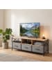 relaxdays TV Lowboard in Greige/ Schwarz - (B)147 x (H)50 x (T)40 cm