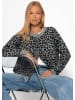 SASSYCLASSY Cardigan mit Leo-Muster in Grau