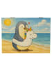 Mr. & Mrs. Panda Holzkiste Pinguin Schwimmring Design ohne Spruch in Weiß
