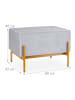 relaxdays Samt Sitzbank in Grau - (B)60 x (H)40 x (T)43 cm