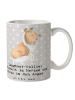 Mr. & Mrs. Panda Coffee Mug Langhaar Collie Treue mit Spruch in Grau Pastell