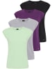 Laura Scott T-Shirt in lila, mintgrün, grau mel., schwarz
