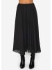 SASSYCLASSY Langer Chiffon Rock in Schwarz