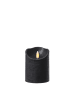 MARELIDA LED Kerze Echtwachs in Rustik Optik H: 10cm in schwarz