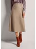 MADELEINE Leder-Look Midi-Rock mit Reißverschluss in taupe