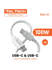 Wisam Teltech PD-Kabel E-Marker 5A 100W USB-C USB-C 3m weiß TCA-08
