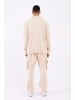 Megaman Jogginganzug Set Jogger Pullover Oversize Fit in Beige