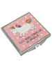 Mr. & Mrs. Panda Handtaschenspiegel quadratisch Einhorn Happy mi... in Rot Pastell