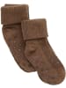 Minymo Kinder Socken "Baby rib sock w. ABS (2-pack)" in Braun
