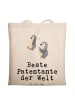 Mr. & Mrs. Panda Shopping Tasche Pinguin Beste Erfindungante der We... in Creme