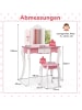 COSTWAY Schminktisch mit Hocker in Rosa