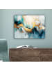 MuchoWow Leinwand bilder Abstrakte Kunst gold blau (BxH)