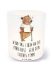 Mr. & Mrs. Panda Windlicht aus Glas Bär Beinamputation mit Spruch in Transparent