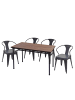 MCW Esszimmer-Set H10 4x Esszimmerstuhl und Esszimmertisch im Industriedesign, Grau