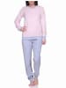 NORMANN Frottee Pyjama langarm Bündchen Streifen - 71530 in Rosa