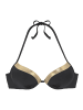 LASCANA Push-Up-Bikini-Top in schwarz-goldfarben