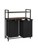 relaxdays Wäschekorb in Braun/ Schwarz - (B)73 x (H)93 x (T)33 cm