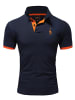 REPUBLIX Poloshirt JOSEPH in Navyblau/Orange