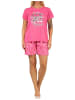 NORMANN kurzarm Shorty Schlafanzug und kurzer Hose - 66891 in pink