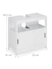 relaxdays Waschbeckenunterschrank in Weiß - (B)60 x (H)60,5 x (T)30 cm
