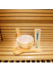 Intirilife 3-teiliges Sauna Set Holz Saunakübel 4 Liter Aufgusskelle Sanduhr in Braun