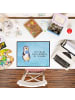 Mr. & Mrs. Panda Schreibunterlage Pinguin Lolli mit Spruch in Eisblau