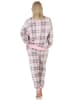 NORMANN Fleece Schlafanzug langarm Bündchen chilige optik - 88290 in rosa