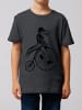 wat? Apparel T-Shirt T-Rex auf Fahrrad in Grau