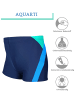 Aquarti Jungen Badehose Gestreift mit Motiven in blau/grün