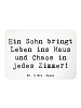 Mr. & Mrs. Panda Magnet Spruch Lebhafter Sohn mit Spruch in Weiß