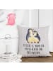 Mr. & Mrs. Panda zier kissen Pinguine Einschlafen mit Spruch in Grau Pastell