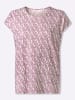 Sieh an! Kurzarm-Shirt in mauve-ecru-bedruckt