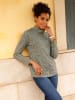 Sieh an! Stehkragen-Shirt in khaki-beige-bedruckt