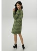 Aniston SELECTED Jerseykleid in grün-weiß-schwarz-grau-braun