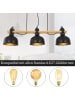 ZMH Pendelleuchte 3-flammige E27 in Schwarz Eisen Drehbar