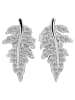 Adeliás Damen Ohrstecker Blatt aus 925 Silber mit Zirkonia in silber