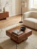 KADIMA DESIGN Couchtisch 57,5x57,5x30 cm Massivholz Sofatisch Quadratisch,