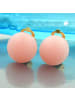 Gallay Clip Ohrring 18mm satt-rosa matt Kunststoff-Bouton in rosa