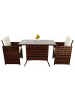 VCM  3-tlg Balkonset Gartenmöbel Set Rattan Raloso in Braun