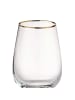 Butlers 6x Gläser mit Goldrand 590ml TOUCH OF GOLD in Transparent-Gold