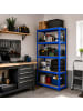 relaxdays Schwerlastregal in Blau/ Braun - (B)60 x (H)180 x (T)30 cm