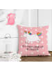 Mr. & Mrs. Panda Kopfkissen 40x40 Einhorn Happy mit Spruch in Rot Pastell