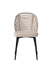 home24 home24 Esszimmerstuhl 2er-Set aus Metall und Textil in Beige / Schwarz - 133 x 44 x 87 cm in Beige