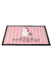 Mr. & Mrs. Panda Schmutzfangmatte Einhorn Koffer mit Spruch in Rot Pastell