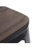 MCW 2er-Set Hocker A73 im Industriedesign stapelbar, Schwarz