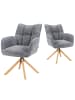 DUBI Möbel 2er-Set: Drehstuhl Mika-Ida in Grau - (B)59 x (H)84 x  (T)66 cm