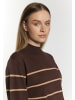 DreiMaster Damen Strickpullover in Dunkelbraun Sand