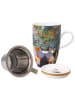 Goebel Teetasse mit Deckel und Sieb " Rosina Wachtmeister - Tempi felici " in Bunt