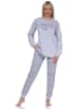 NORMANN Schlafanzug Pyjama langarm Bündchen Sterne - 75643 in Grau