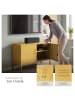 tectake abschließbares Metall Sideboard mit 2 Türen, 100 x 42,5 x 65 cm